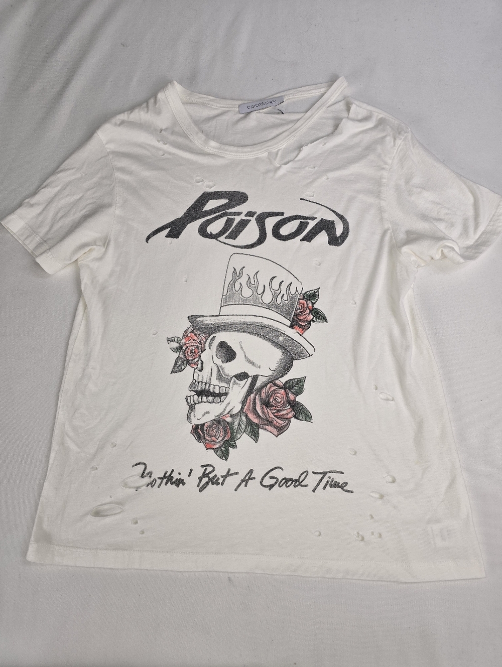 Anthropologie Daydreamer Poison Rock Band Tshirt Distressed Large